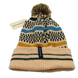 United by Blue Pom Pom Beanie Hat Collage Forest Design One Size NWT Winter Warm